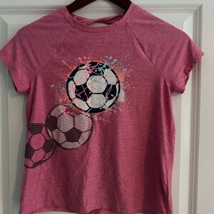 Pink Soccer Graphic Kids T-Shirt